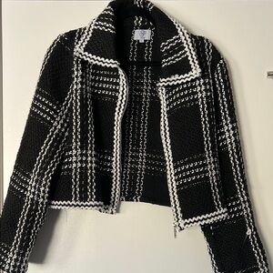 Chic Black & White Tweed Jacket